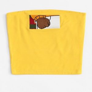 Arthur’s fist meme crop top in sunshine yellow!